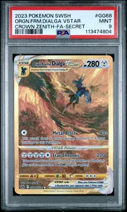 Pokemon PSA 9 Mint Origin Forme Dialga VStar GG68/GG70 Crown Zenith - Image 1