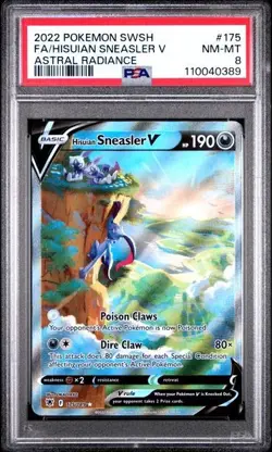 2022 Pokemon Astral Radiance Hisuian Sneasler V FA Alt Art Ultra Rare #175 PSA 8 - Image 1