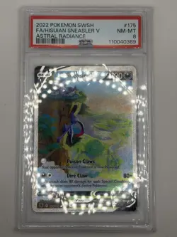 2022 Pokemon Astral Radiance Hisuian Sneasler V FA Alt Art Ultra Rare #175 PSA 8 - Image 2