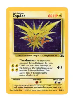 Pokemon TCG Zapdos 15/62 Fossil Holo LP/MP - Image 1