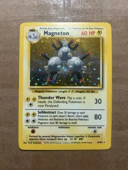 Magneton - 9/102 - Holo Rare - Unlimited Edition DMG, English Pokemon Base Set - Image 1