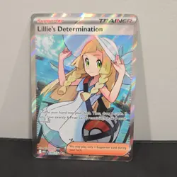 Pokemon Lillie's Determination Ultra Rare Full Art Holo 169/132 Me01 Trainer - Image 1