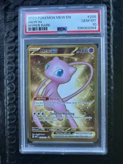 Pokemon Mew ex Hyper Rare Holo 205/165 Scarlet & Violet 151 PSA 10 2023 - Image 1