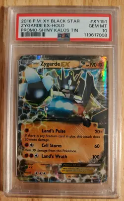 2016 Pokemon TCG XY Zygarde EX XY151 Shiny Kalos Tin Promo - PSA 10 - Pop 19 - Image 1