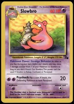 Slowbro 43/62 Fossil Pokemon Australian Red Logo 1999-2000 NM - Image 1