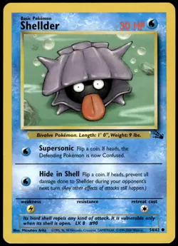 Shellder 54/62 Fossil Pokemon Australian Red Logo 1999-2000 NM - Image 1