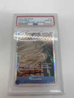 PSA 10 Crocodile Super Pre-Release ST03-003 English One Piece Card Game 2022 - Image 1