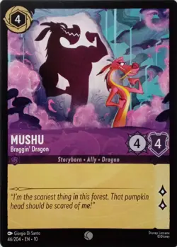 46/204 MUSHU BRAGGIN' DRAGON EN10 COMMON DISNEY LORCANA CARD - Image 1