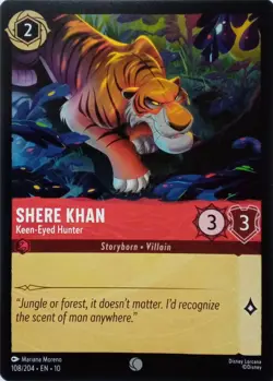 108/204 SHERE KHAN KEEN-EYED HUNTER EN10 COMMON DISNEY LORCANA CARD - Image 1