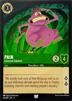 81/204 PAIN IMMORTAL SIDEKICK URSULAS RETURN UNCOMMON DISNEY LORCANA CARD - Image 1