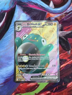 Pokemon TCG Iono's Bellibolt EX Journey Together Ultra Rare Holo Card 183/159 - Image 1