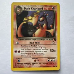 Dark Charizard Pokemon TCG Team Rocket Holo Card 4/82 HP Damaged Creases - Image 1