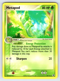 Metapod 39/112 2004 EX FireRed & LeafGreen Pokemon Card TCG Nintendo - Mp - Image 1