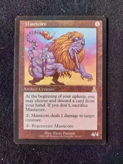 MTG Masticore card Urza's Destiny. Light play. - Image 1