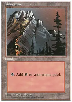 4 x Mountain (373) - Fourth Edition - Moderate Play - MTG - Image 1