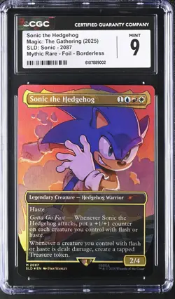 2025 MTG SECRET LAIR DROP SONIC: FRIENDS & FOES-FOIL SONIC THE HEDGEHOG CGC 9 - Image 1