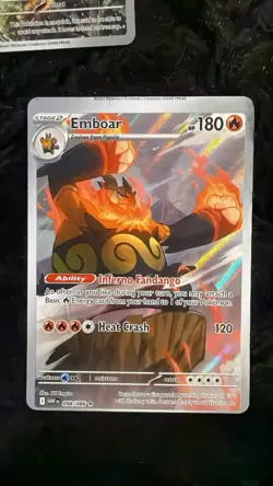 2025 Pokemon SV White Flare #098/086 Emboar Illustration Rare *MISSCUT* - Image 1