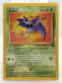 Zubat 1999-2000 57/62 Pokemon Fossil Common Near Mint Condition - Image 1