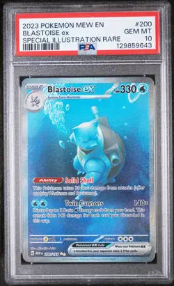 Pokemon Card Blastoise EX 200/165 Special Illustration Rare PSA 10 Pokemon 151 - Image 1