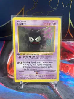 Pokemon TCG Gastly Base Set Shadowless 1st Edition Common 50/102 LP - Image 1