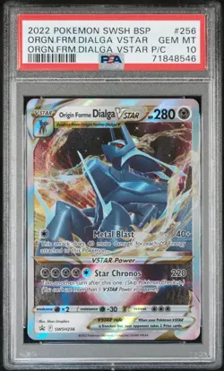 PSA 10 GEM MINT Origin Forme Dialga VSTAR SWSH256 Black Star Promos Holo Pokemon - Image 1