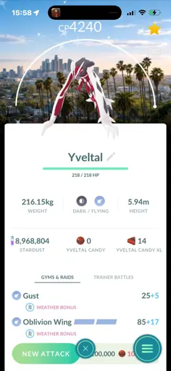Pokemon Go Shiny Legendary Yveltal ( Background Go Fest 2026 ) ( Max CP ) - Image 1