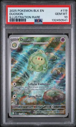 2025 POKEMON BLK EN-BLACK BOLT ILLUSTRATION RARE #119 DUOSION PSA 10 - Image 1