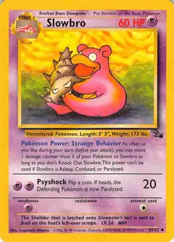 Slowbro 43/62 Uncommon Fossil Pokemon MP - Image 1