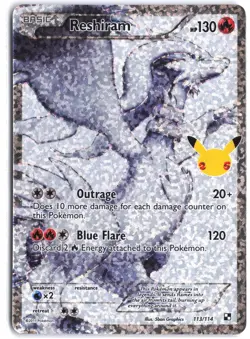Reshiram 113/114 Classic Collection Celebrations: Classic Collection Pokemon - Image 1