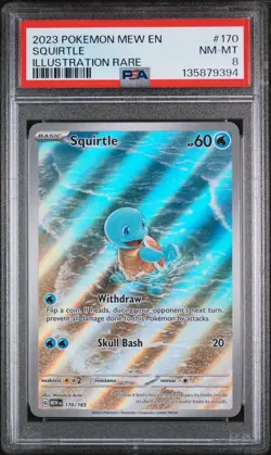 PSA 8 2023 Pokemon Mew En-151 #170 Squirtle Illustration Rare - Image 1