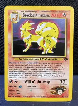 Brock's Ninetales 3/132 - Pokemon Gym Challenge - Holo Rare - LP - Image 1