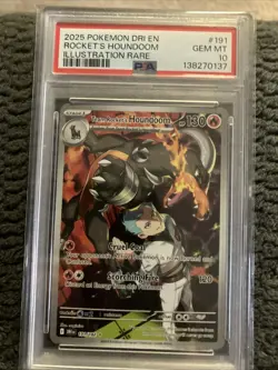 Pokemon TCG Team Rockets Houndoom Card #191/182 Destined Rivals PSA 10 - Image 1