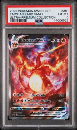2022 POKEMON SWSH BLACK STAR PROMO #261 FULL ART/CHARIZARD VMAX PSA 6 - Image 1