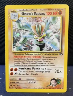 Giovanni's Machamp 6/142 - Pokemon Gym Challenge - Holo Rare - NM/VLP - Image 1