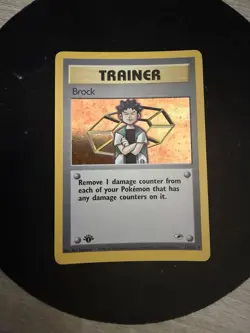 Pokemon TCG Gym Heroes Trainer Holo Rare 1st Edition Brock 15/132 NM - Image 3