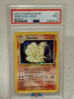 2000 Pokemon Ninetails 13/130 Base Set 2 Rare Holo PSA 9 MINT - Image 1