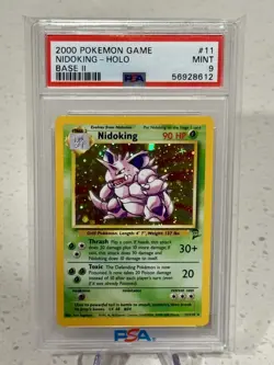 2000 Pokemon Nidoking 11/130 Base Set 2 Rare Holo PSA 9 MINT - Image 5