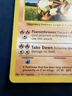 Arcanine 23/102 Shadowless - Vintage 1999 WoTC Pokemon Base Set MP - Image 5