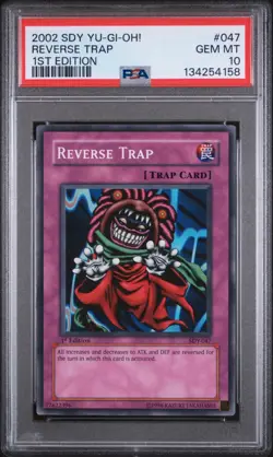 2002 YU-GI-OH! STARTER DECK: YUGI 047 REVERSE TRAP 1ST EDITION PSA 10 - Image 1