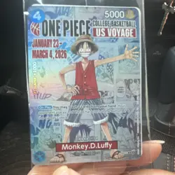 Bandai One Piece Card Game Monkey D. Luffy College Basketball Promo 5000 - Image 1