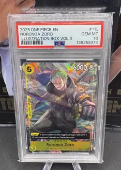 2025 Roronoa Zoro (Illustration Box Vol.3) OP07-113 One Piece Promo Foil PSA 10 - Image 1