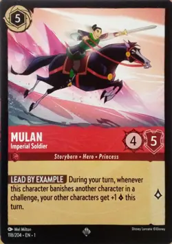 118/204 MULAN IMPERIAL SOLDIER THE FIRST CHAPTER SUPER RARE DISNEY LORCANA CARD - Image 1