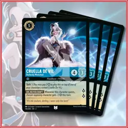 Disney Lorcana TCG: CRUELLA DE VIL Wretched x4 Rise of the Floodborn Uncommon - Image 1