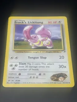 BROCK’S LICKITUNG 41/132 - Gym Heroes - VINTAGE WOTC Pokemon Card - Image 3