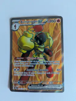 Pokemon TCG Armarouge EX Paradox Rift Full Art Holo Card 218/182 - Image 1