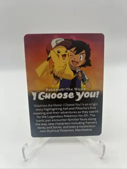 2017 Pikachu & Ash Pokemon the Movie I Choose You Promo Insert Card - Image 2