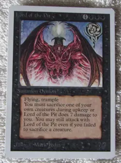 Magic The Gathering -1994 Lord of the Pit (Unlimited) Rarity:R, lightly used. - Image 1