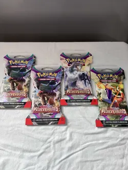 4x Pokemon TCG Paldea Evolved Booster Sleeved Packs Factory Sealed New ✅ - Image 1