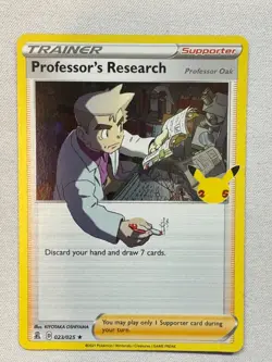 Professor's Research (Professor Oak) 023/025 Holo Rare Celebrations Pokemon LP - Image 1