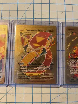 Pokemon Textured Gold Foil Fan Art Pokemon (lot Of 3) - Image 3